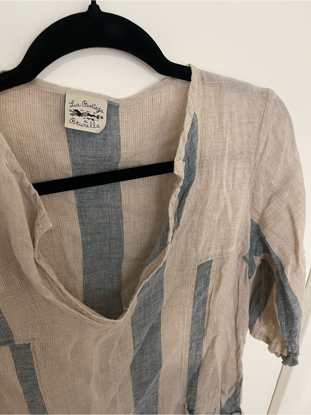 Sea Breeze Striped Linen Tunic - Blue & Beige